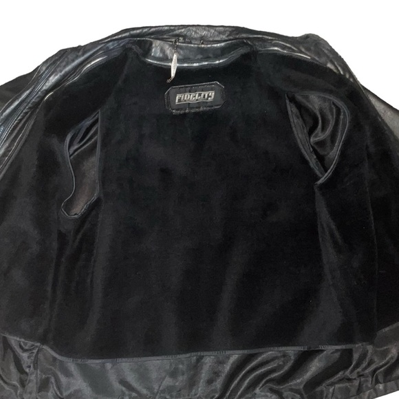 VNTG 80s Fidelity Lined Genuine Leather Jacket Zip out lining - Picture 2 of 14